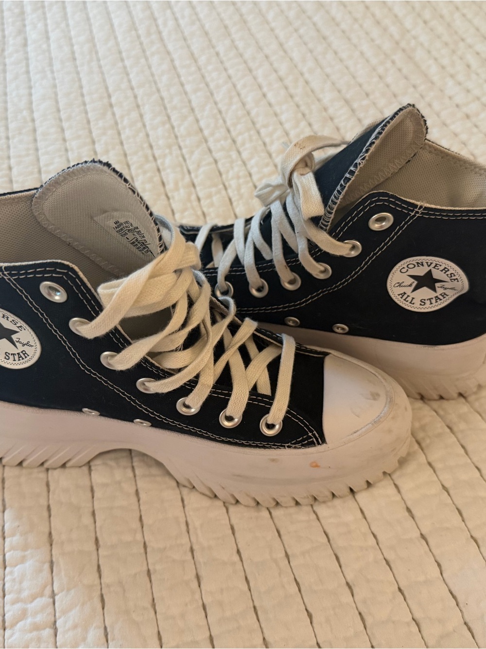 Converse Black & White Kids' Platform High-Top Sneakers